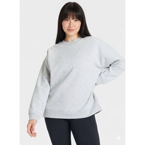 Women's Active Comfort Oversized Crewneck Sweatshirt Heather Gray Size Small